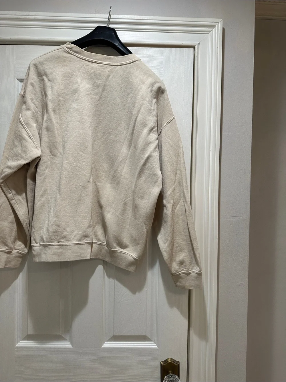 Cream Graphic Crewneck Sweatshirt - Unknown Brand